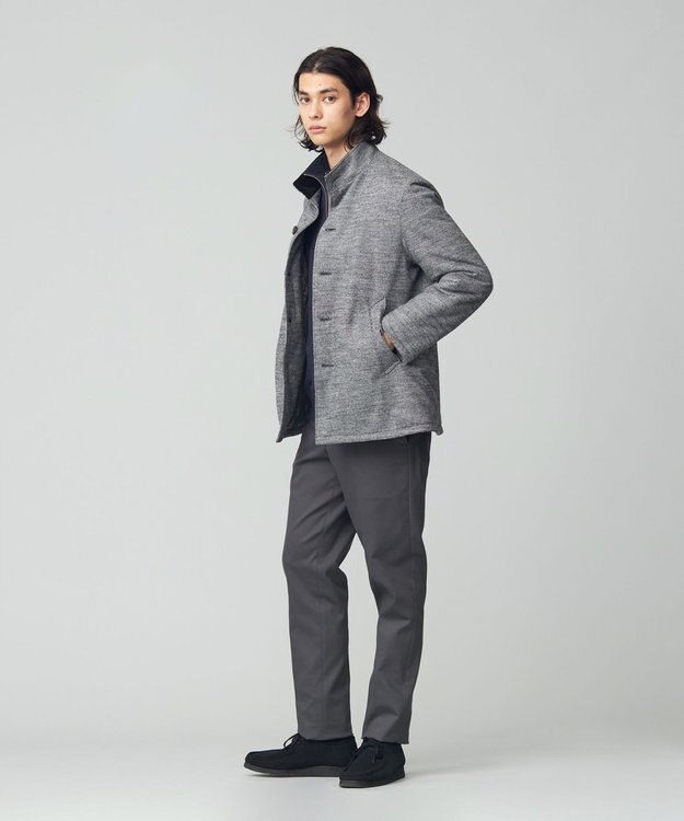 J.PRESS MEN ショートカーコート スタンドカラーブルゾン グレー系3