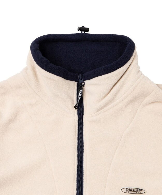 WEGO DISCUSフリースハーフジップPO ホワイトアイボリー