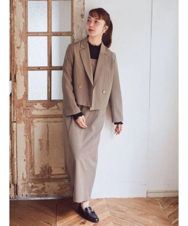 earth music&ecology ショートテーラードジャケット Check