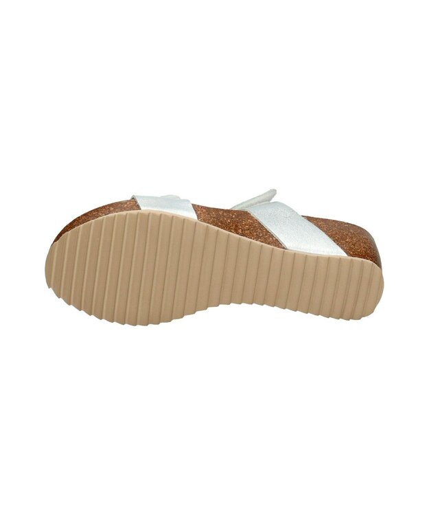 INTER-CHAUSSURES 【Marila】ダブルベルトフットベッドサンダル シルバー
