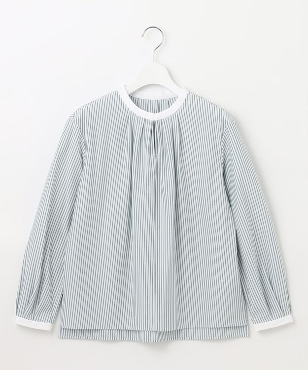 J.PRESS LADIES L ストライプジャージー カットソー スカイブルー系1