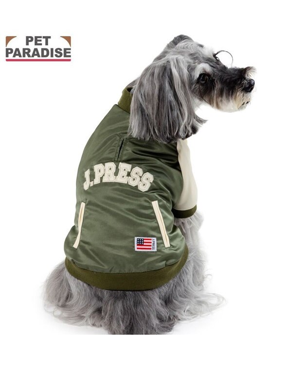 PET PARADISE J.PRESS ミリタリー スタジャン 小型犬 カーキ