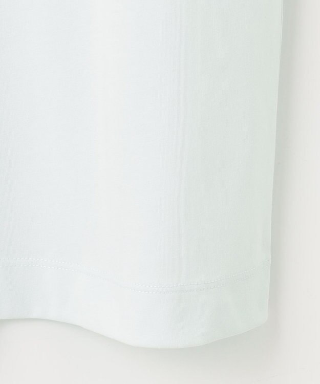 自由区 S 【洗える】タックギャザーネック Tシャツ サックス