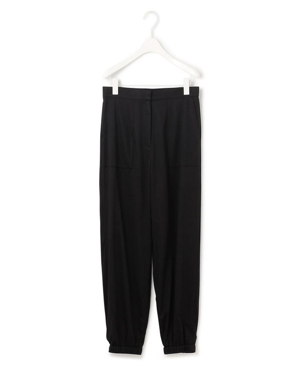 ICB 【洗える】 キュプラナイロンストレッチ ジョグパンツ ブラック系