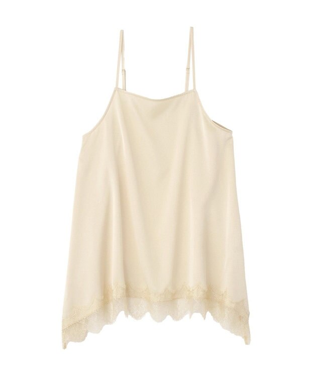 AMERICAN HOLIC イレギュラーヘムサテンレースキャミソール Ivory