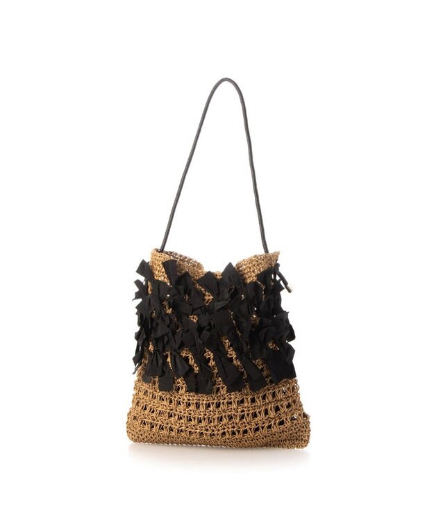 UNBILLION カシュカシュ cachecache / ペーパー手編みリボントート ブラック