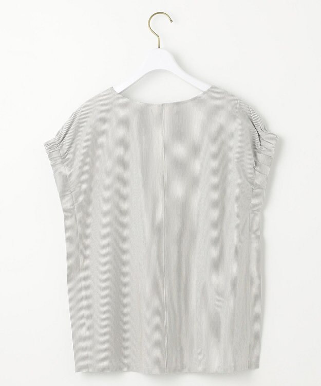 ANY SIS S 【洗える】シルケットストライプフレンチスリーブ カットソー ミントストライプ