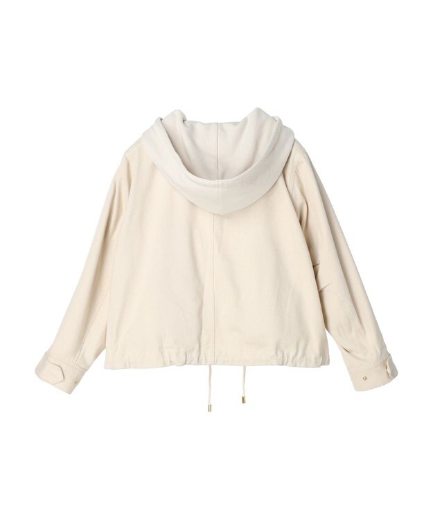 earth music&ecology パーカー付きミリタリーブルゾン Ecru