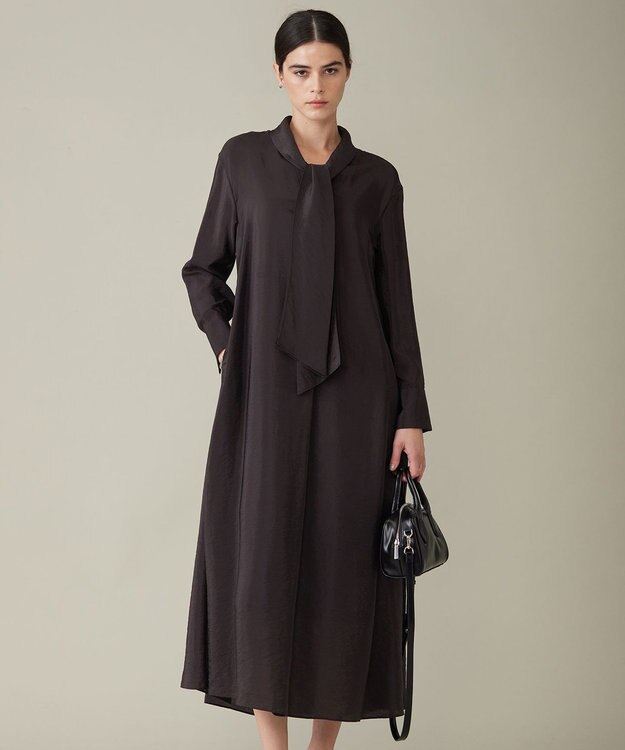 ICB キュプラシルキーオーガンジー ワンピース バーントブラウン系