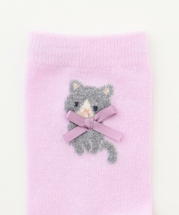 ANY KIDS 【3点セット】ソックス (ネコ音符) ラベンダー