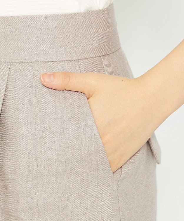 uncrave ヘリンボーン リネン ショートパンツ（uncrave WHITE） フラックスA