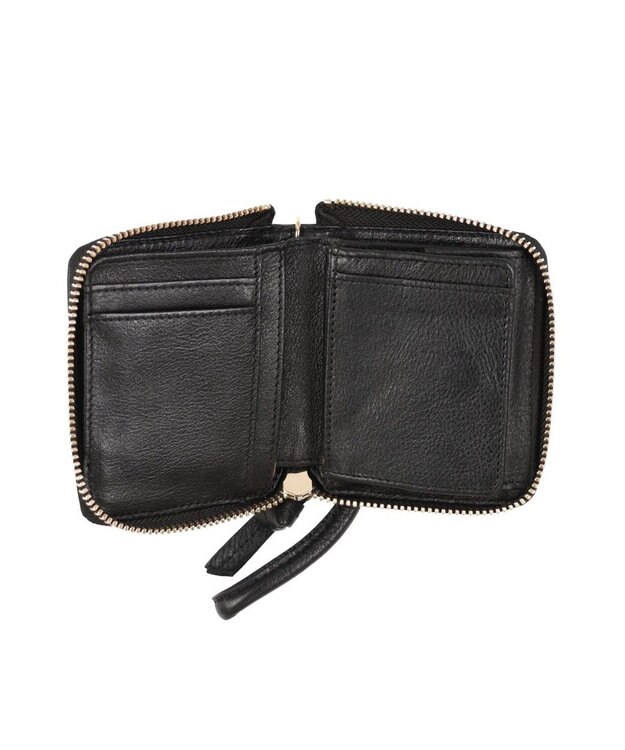 UNBILLION ペルケ perche / ドット型押しパームフィットストラップウォレット ブラック