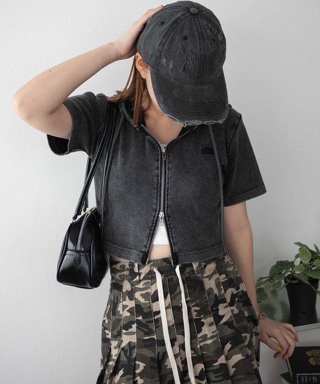 WEGO リブハンソデジップパーカー スミクロ