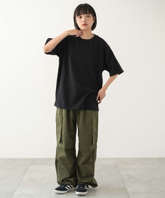 WEGO 【ユニセックス着用ITEM/MLサイズ展開/綿100%】リラックスフィットコットンT（SS） ブラック