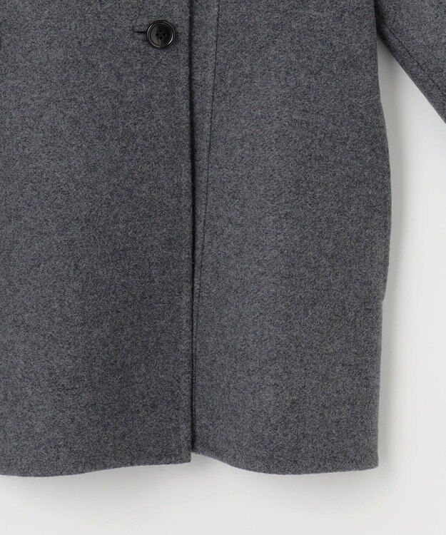 #Newans ウエストシェイプリバーコート グレー