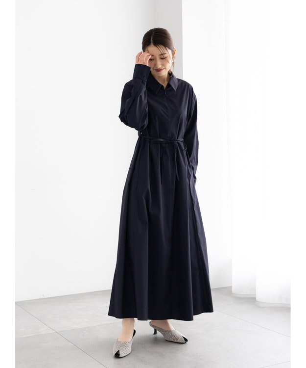 Te chichi サイドホックフロントジップワンピース ネイビー