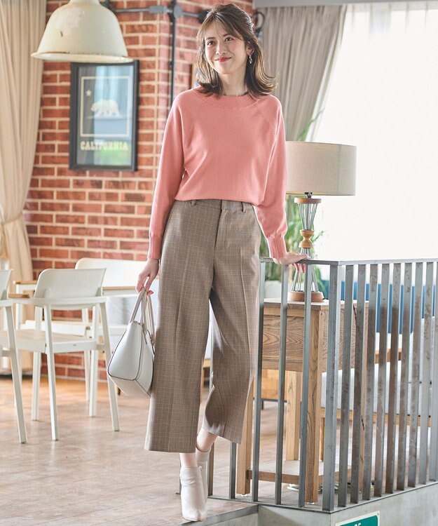 ANY SIS S 【CICA加工】ケーブルリブ ニット サーモンピンク