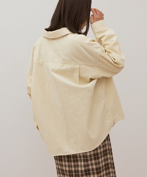 AMERICAN HOLIC コーデュロイCPOシャツジャケット Ivory