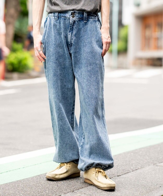 WEGO ローライズバギーフレアデニムパンツ デニム中濃加工色