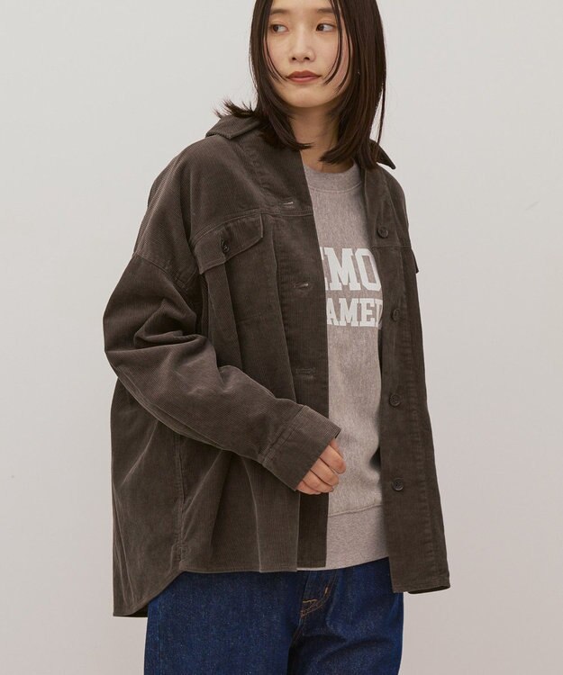 AMERICAN HOLIC コーデュロイCPOシャツジャケット Charcoal Gray