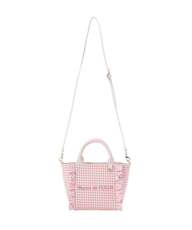 Maison de FLEUR ギンガムフリル2Wayバッグ Pink
