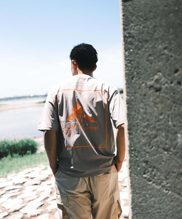 SHARE PARK MENS 【UVカット・吸水速乾・ストレッチ・軽量 】バックプリントポケットTシャツ（L・XLサイズ） グレー系