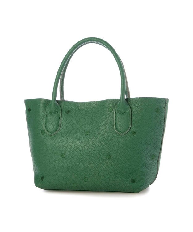 UNBILLION ペルケ perche / 牛革ドット刺繍2wayトートS グリーン