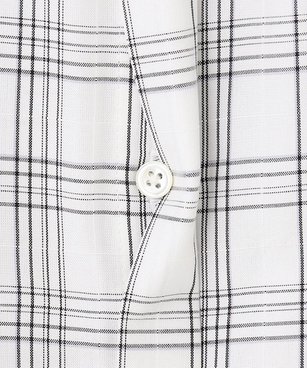 J.PRESS LADIES 【洗える】 セルロースチェック バンドカラー ブラウス ネイビー系3