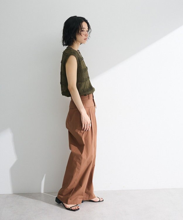 Green Parks ・ＳＵＧＡＲ　ＳＰＯＯＮ　フリルレースノースリーブ Khaki