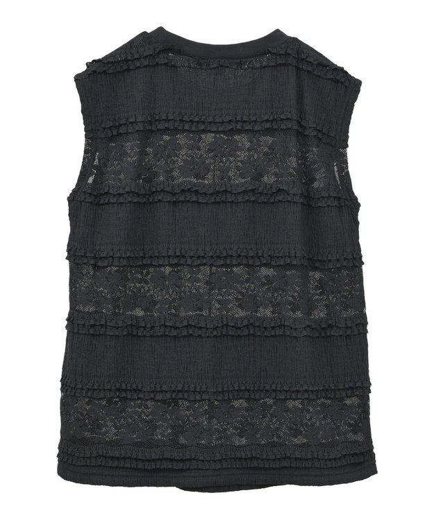 Green Parks ・ＳＵＧＡＲ　ＳＰＯＯＮ　フリルレースノースリーブ Black