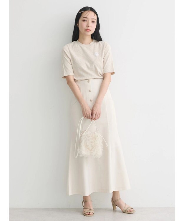 earth music&ecology フロントボタンマーメイドスカート Ivory