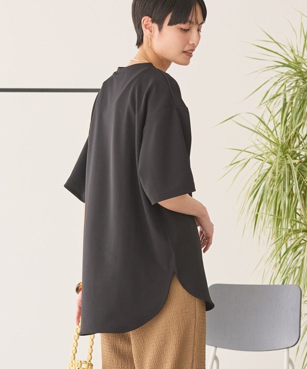 AMERICAN HOLIC ジョーゼットラウンドヘムトップス Black