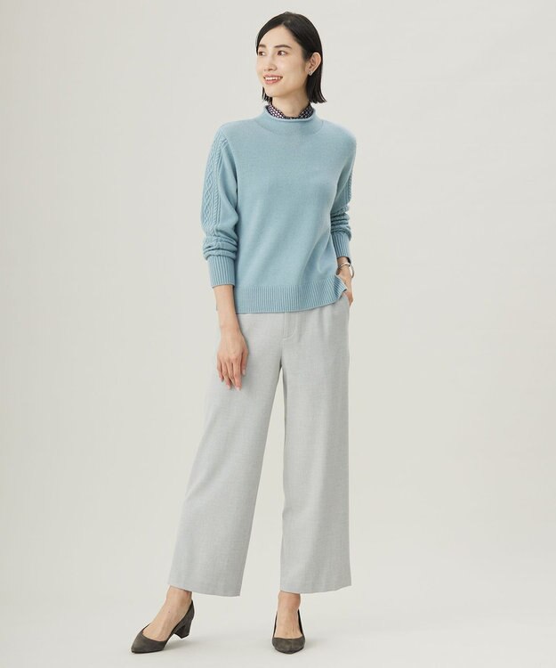 J.PRESS LADIES L 【洗える】CAT プルオーバー ニット ミントブルー系