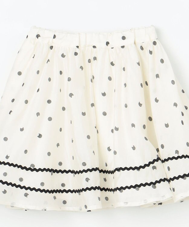 ANY KIDS ネコ×ドット スカート エクリュ