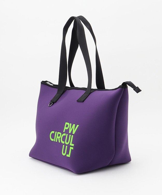 PW CIRCULUS 新色！【UNISEX】ロゴ トートバック クラッチバッグ付き パープル×ライム