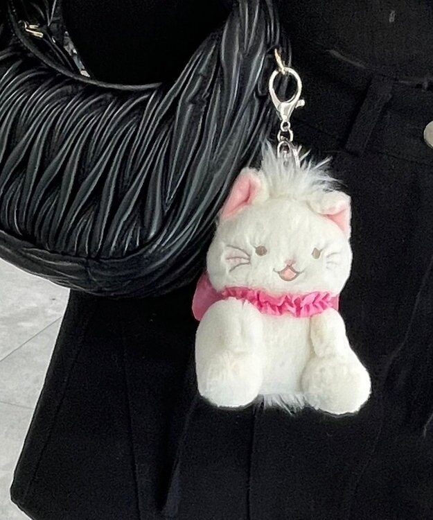 WEGO おめかしcatぬいぐるみキーホルダー ホワイト