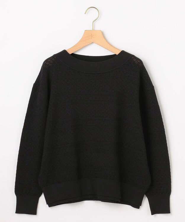 組曲 S 編み柄ディテールニット ブラック系