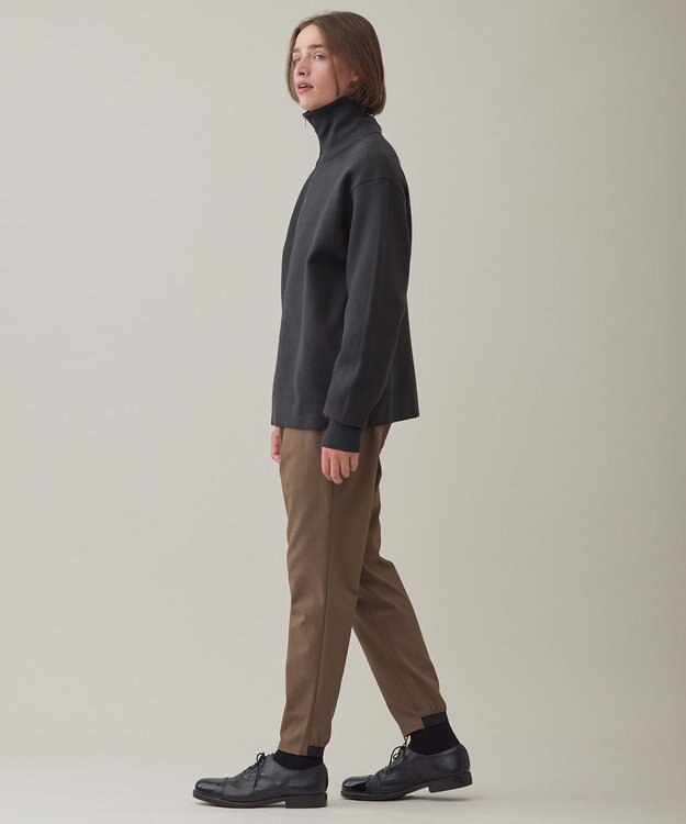 UNFILO MENS 【男女兼用/新色追加】スウェットライク ジップ タートルネックニット [24年秋冬商品] ダークグリーン