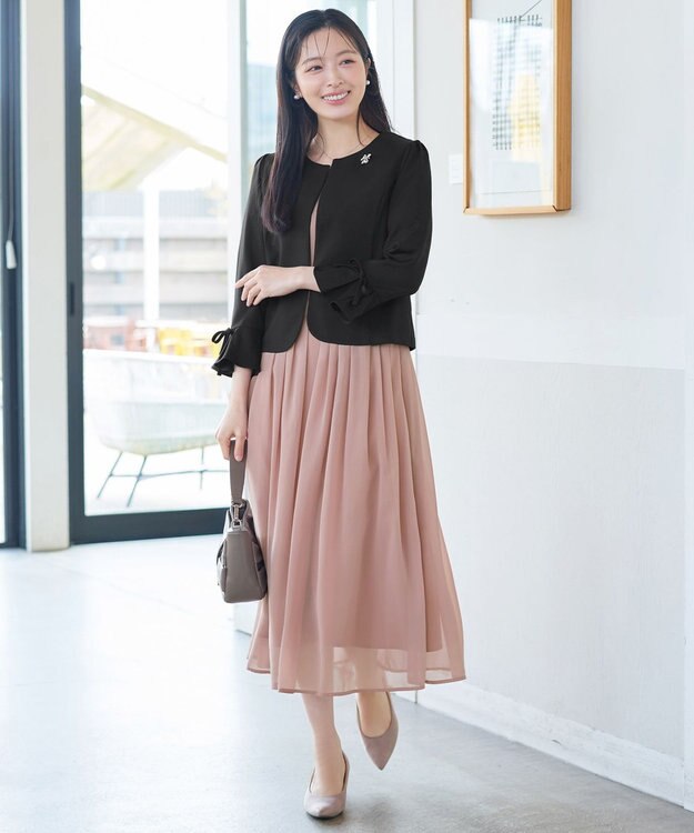 Tiaclasse リボン袖ジャレロ ブラック