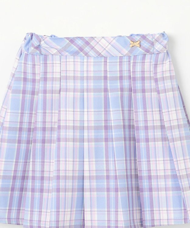 ANY KIDS プリーツ スカパン サックスブルー×チェック