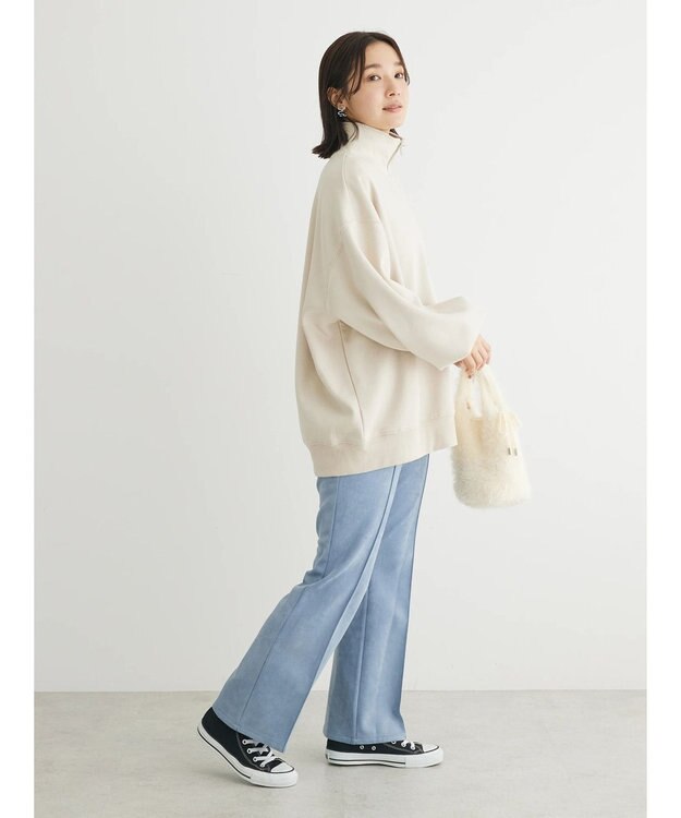 Green Parks ・ＳＵＧＡＲ　ＳＰＯＯＮ　ウラキモウハーフＺＩＰスウェット Ivory