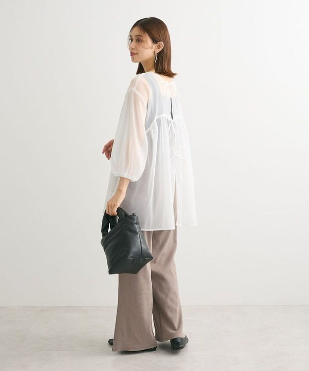 Green Parks ２ＷＡＹ　シアーギャザーチュニック Off White