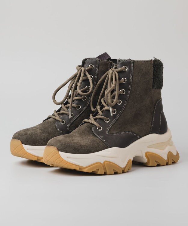 BONTRE 【PRECIEUX JOUET/プレシュウジュエ】ボリュームソールボアハイカットスニーカー ダークグレー