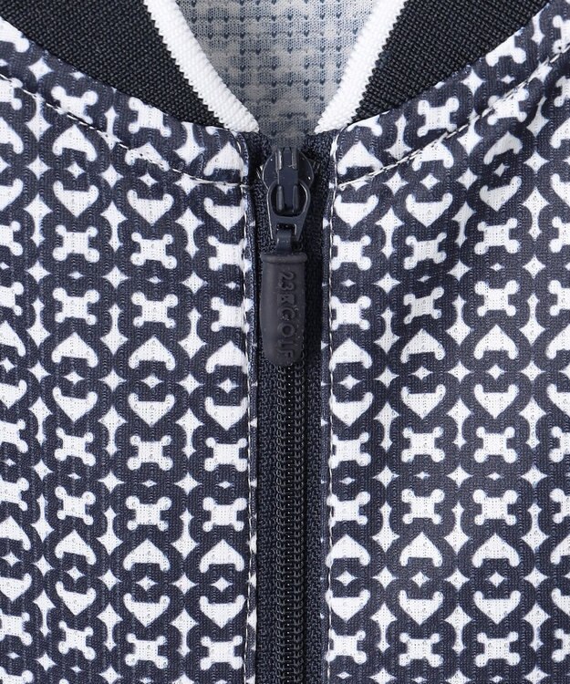 23区GOLF 【WOMEN】サンベールメッシュ モノグラムハーフジップ ネイビー系5