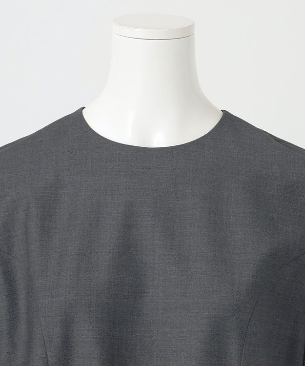 23区 L 【R(アール)】ウールトロストレッチ ランタンスリーブブラウス グレー系