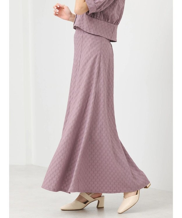 earth music&ecology ジャガードフレアスカート Pink