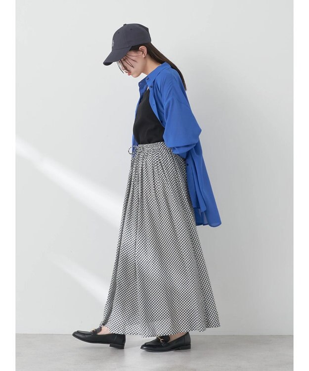 earth music&ecology シアーボーイズライクシャツ Royal Blue