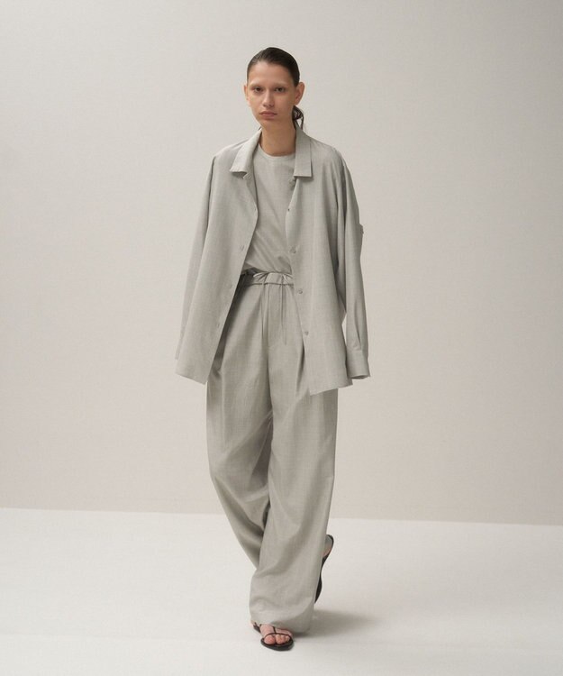 ATON SILK TROPICAL | ウォッシュドシャツ TOP GRAY