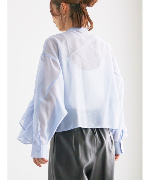 Te chichi シアーフリルティアードブラウス サックスブルー