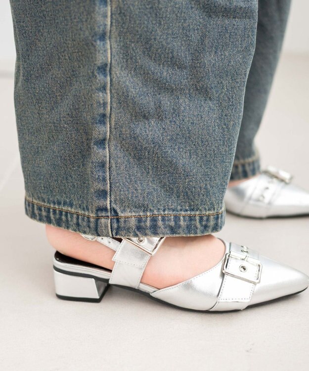 WEGO 【SMサイズ展開】ロゴデニムバギーパンツ デニム中濃加工色